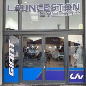 Launceston Cycles Ltd external frontage - entrance doors